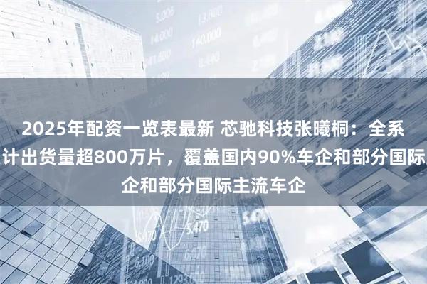 2025年配资一览表最新 芯驰科技张曦桐：全系列产品累计出货量超800万片，覆盖国内90%车企和部分国际主流车企