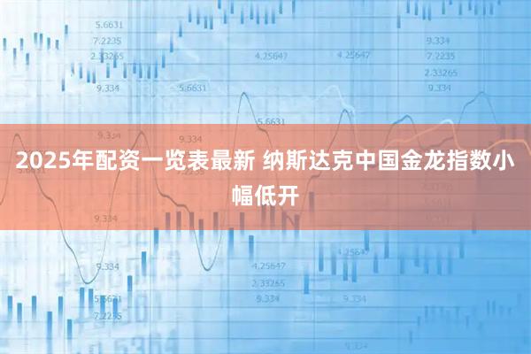 2025年配资一览表最新 纳斯达克中国金龙指数小幅低开